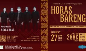 HORAS Digelar 27 Juni, ibis Styles Serpong BSD City, Hadirkan Malam Budaya Batak, Musik dan Kuliner Khas Sumatra Utara