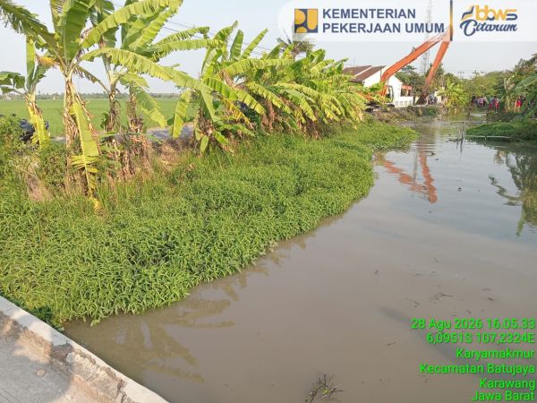 1 Kementerian PU, Normalisasi Saluran Sekunder Tambun, 875,68 Hektare Sawah di Karawang Terairi